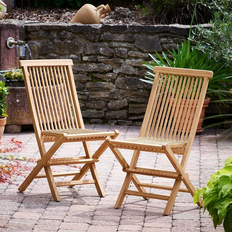 Teak garden chairs folding sale