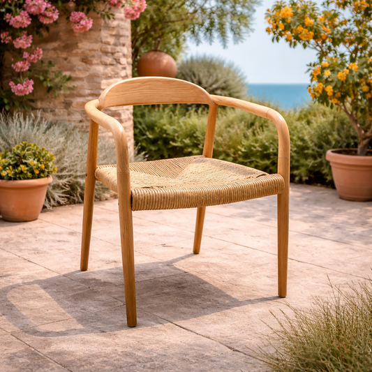 Bali Teak & Leaf Dining Chair