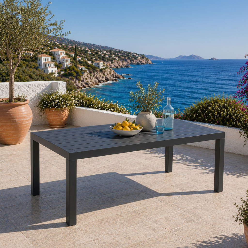 ALUMIIUM EXTENDABLE TABLE CHARCOAL