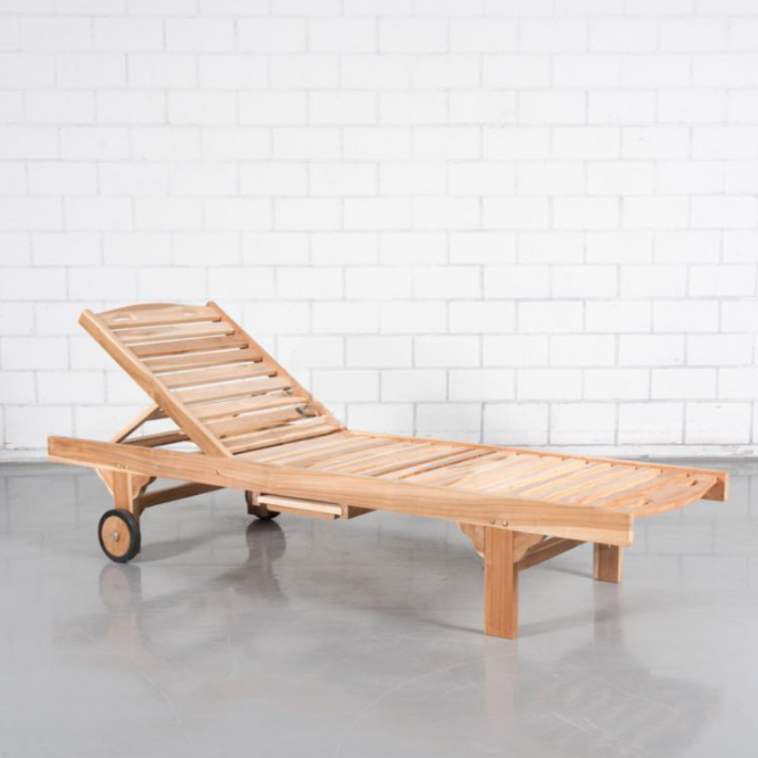Teak Sun Lounger.