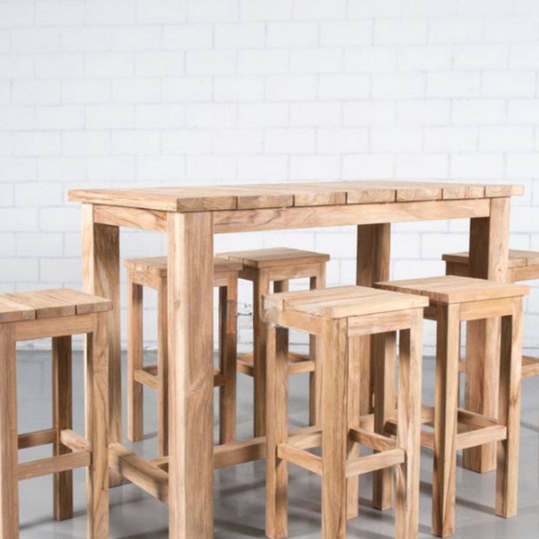 Mesa de bar de teca