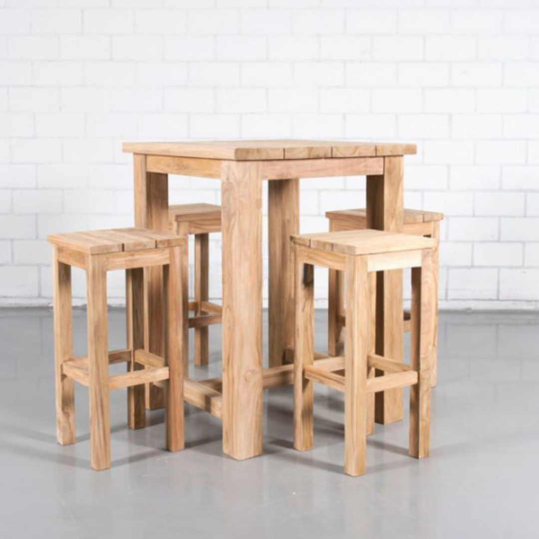 Mesa de bar de teca