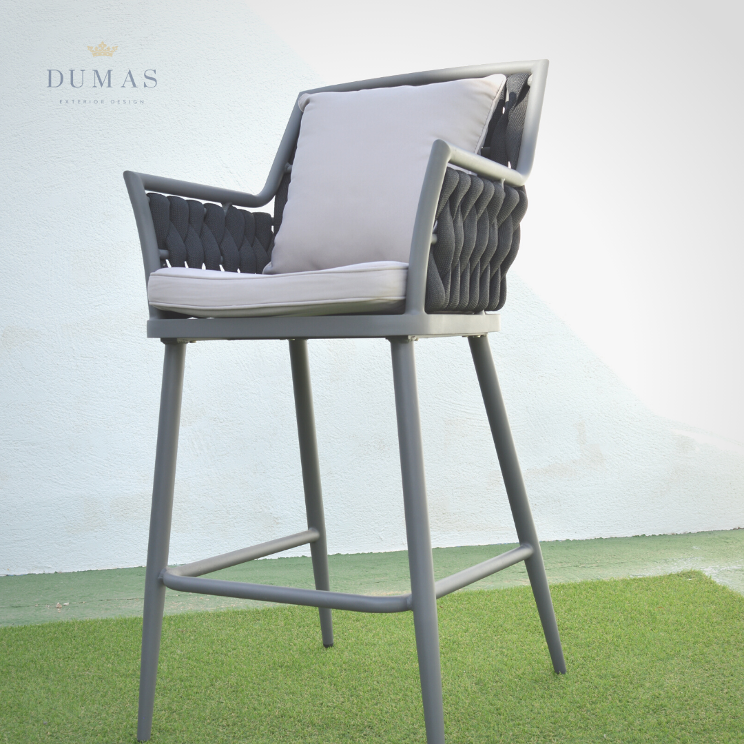 Dark Salmon Premium Rope Stool | Vertical Weaving