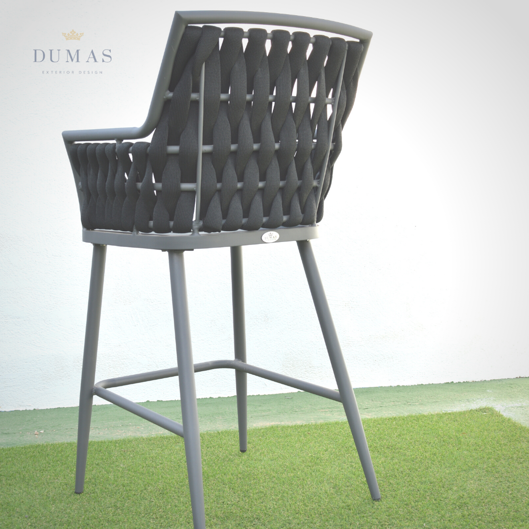 Dark Turquoise Premium Rope Stool | Vertical Weaving