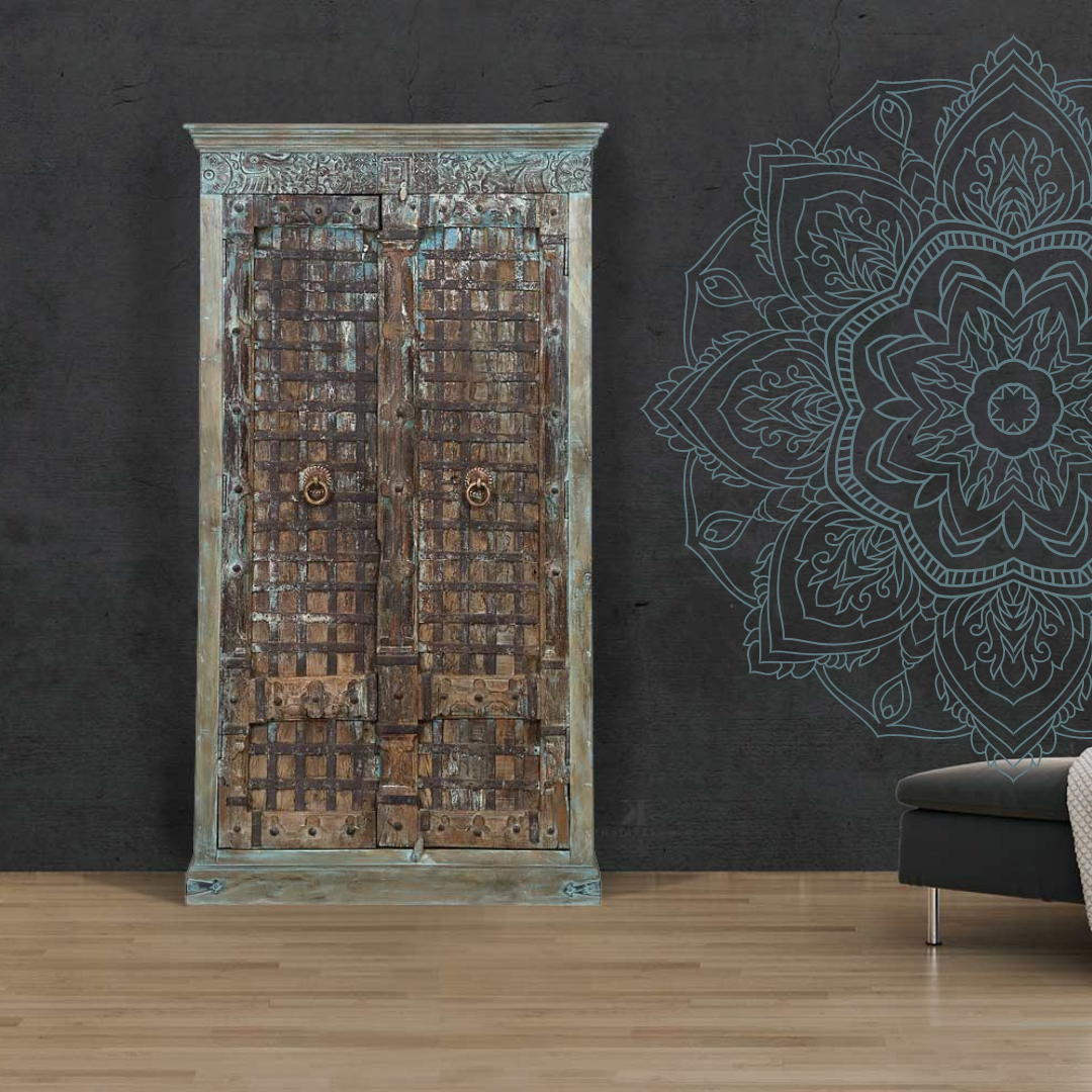 Indischer Almirah-Schrank - Jodhpur 1900-1920