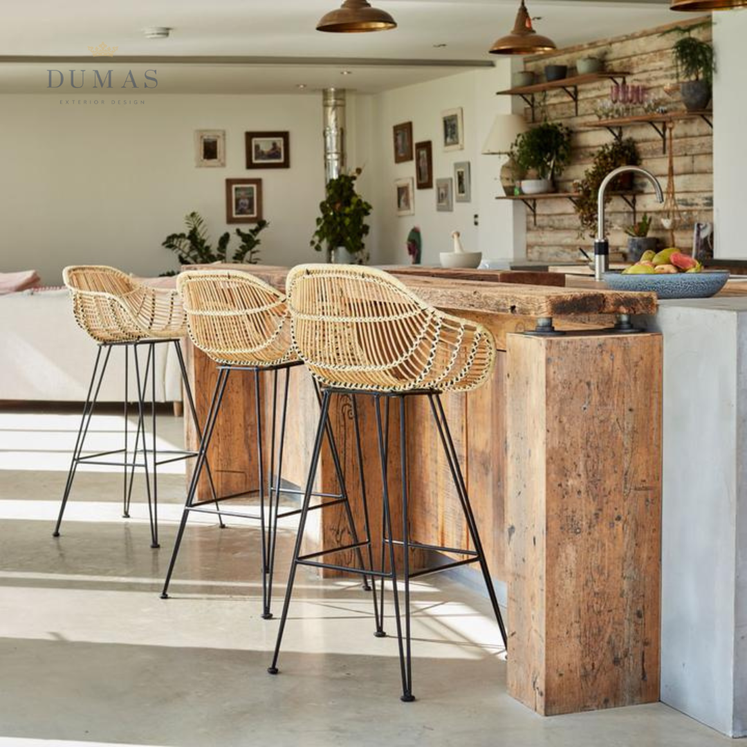 Rosy Brown Bali Bar Stool