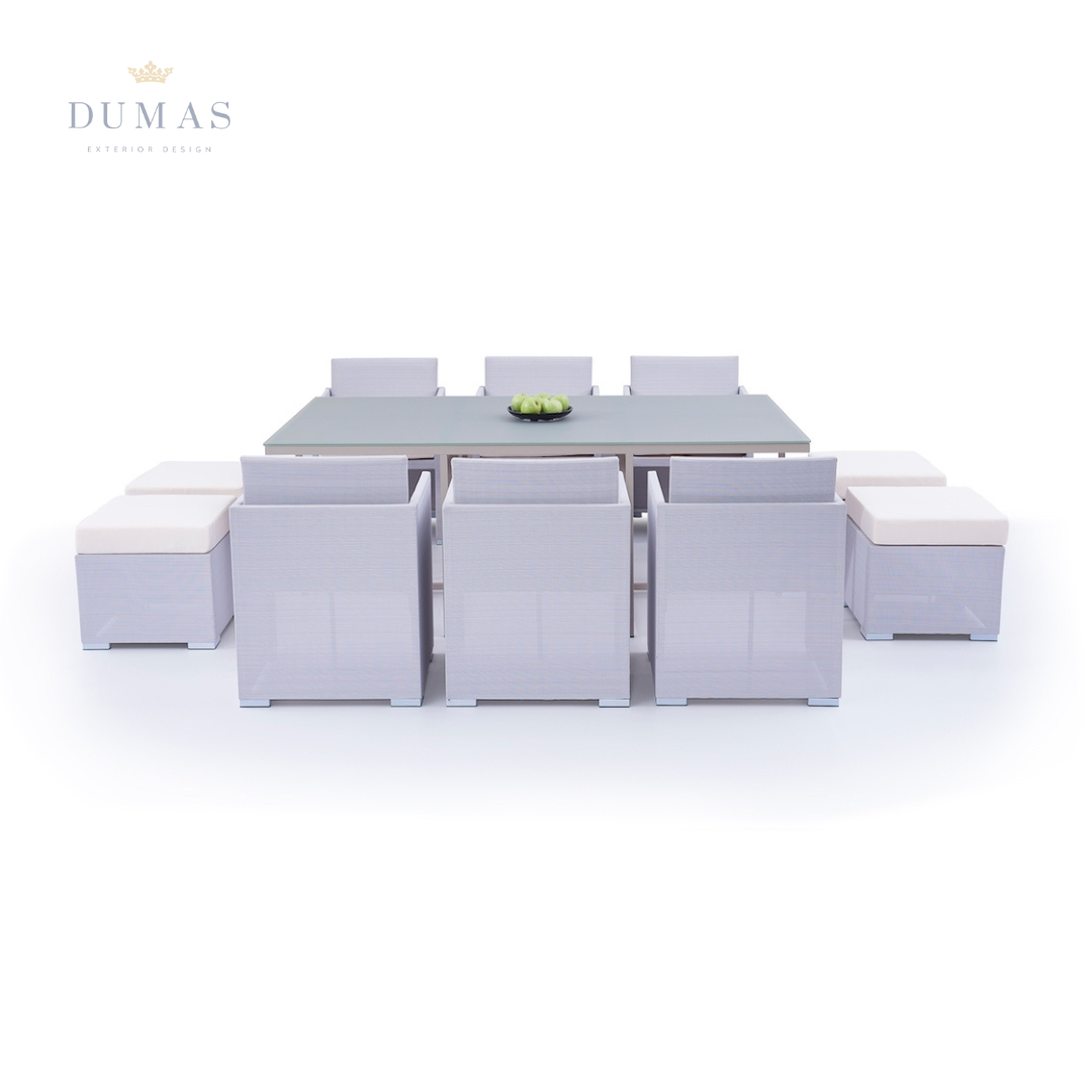 Light Gray Cubic Dining Set