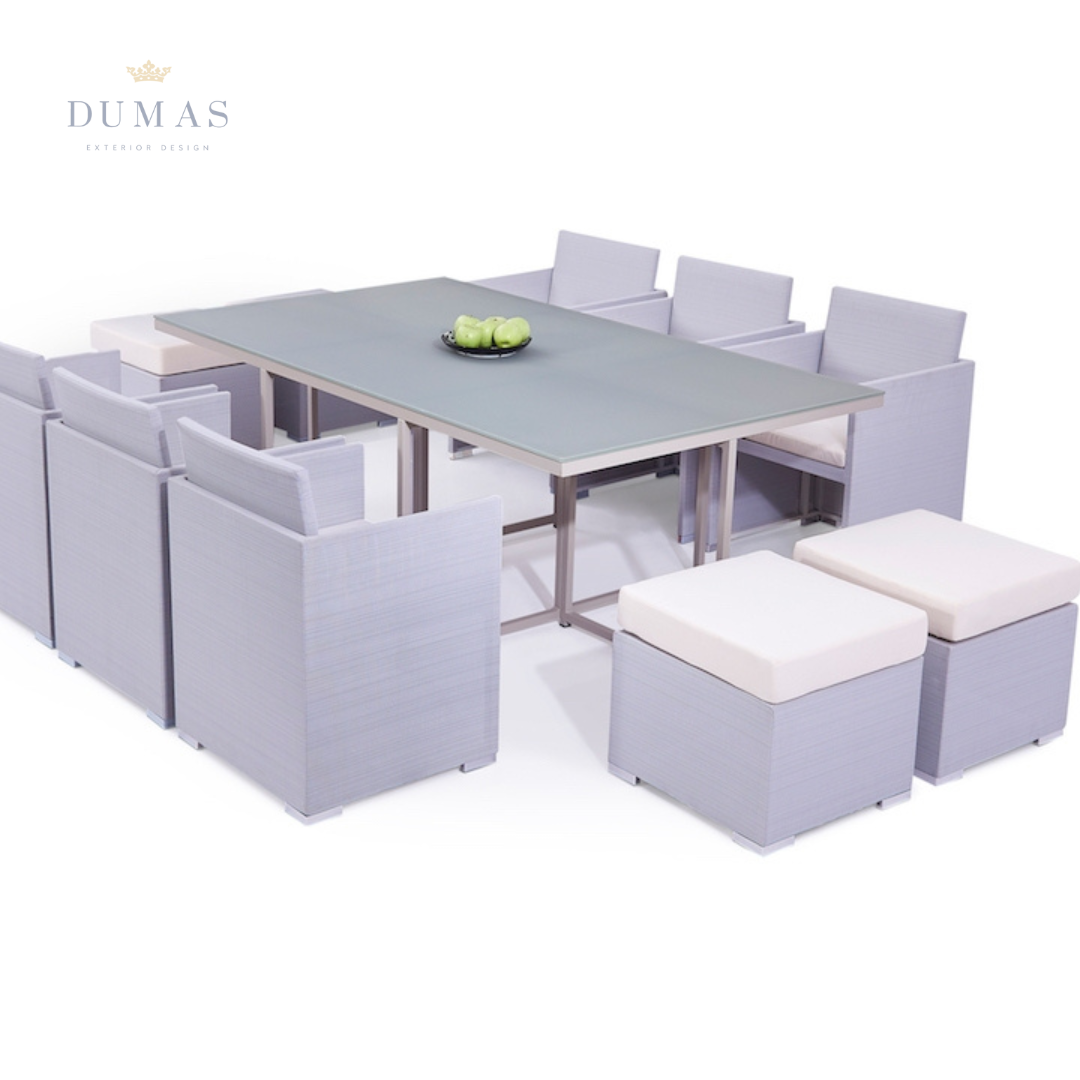 Gray Cubic Dining Set