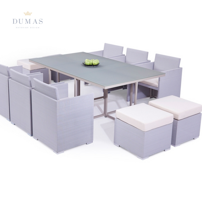 Gray Cubic Dining Set