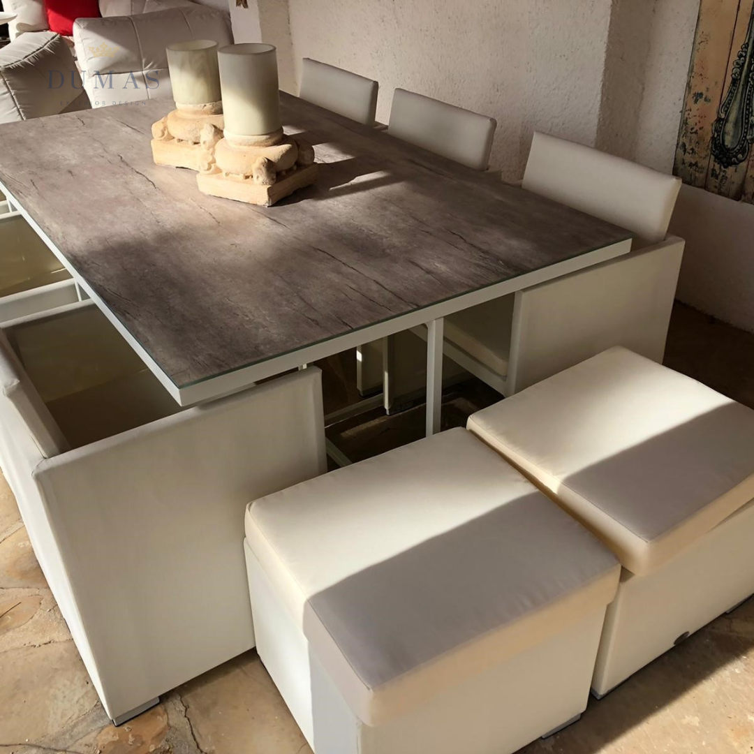 Dim Gray Cubic Dining Set