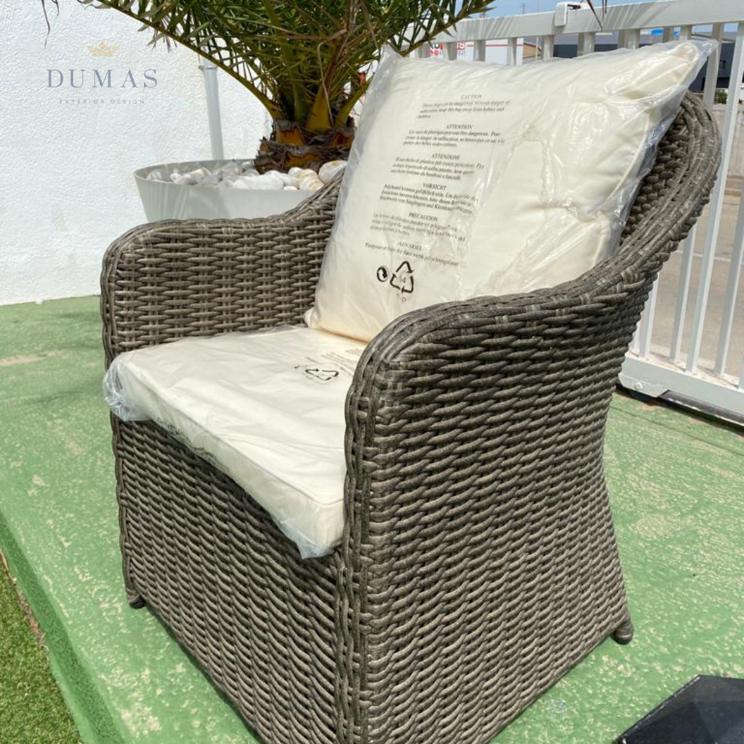 Gray Poly Rattan Deluxe Chair