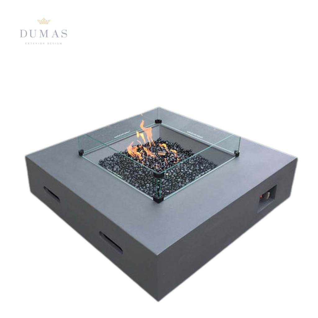 Slate Gray Gas Fire Pit Table