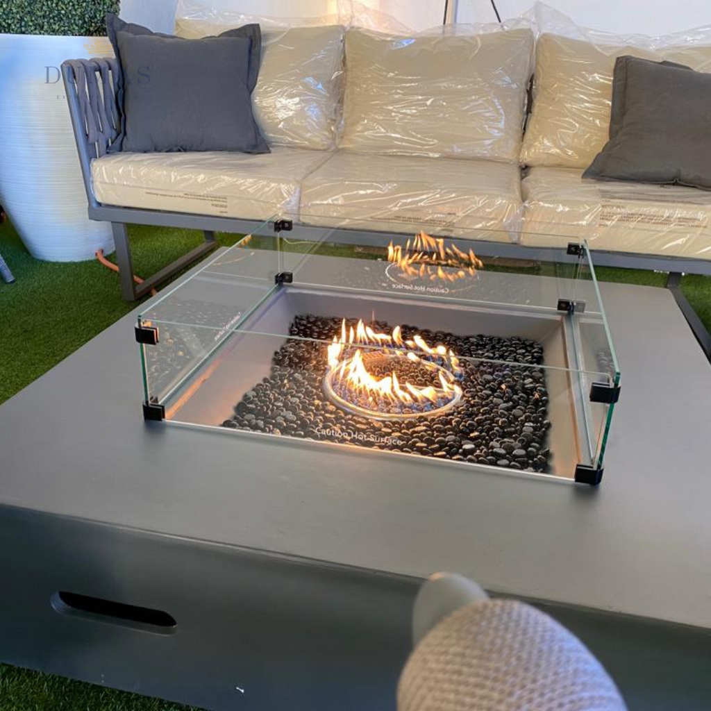 Light Slate Gray Gas Fire Pit Table