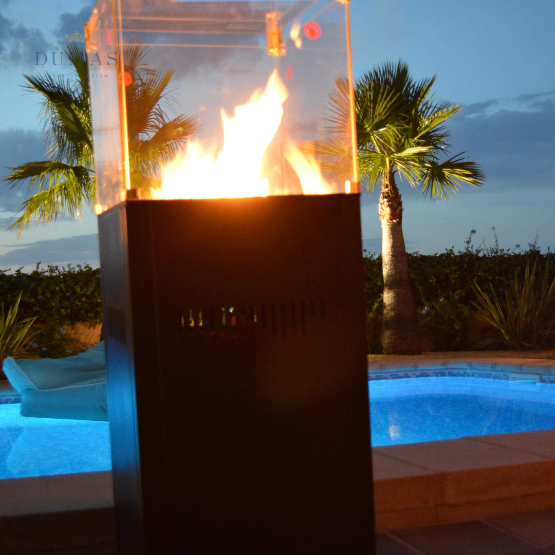 Black Outdoor Gas Heater - The Cubic