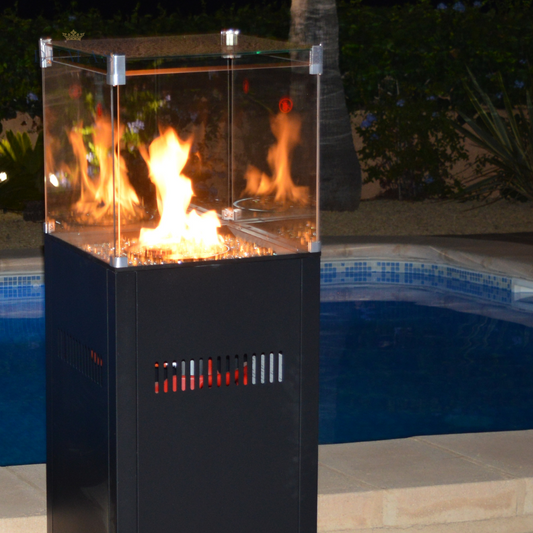 Black Outdoor Gas Heater - The Cubic