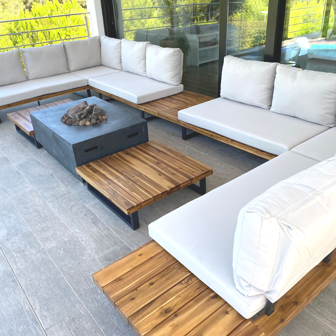 Light Gray Suar Modular Corner Set