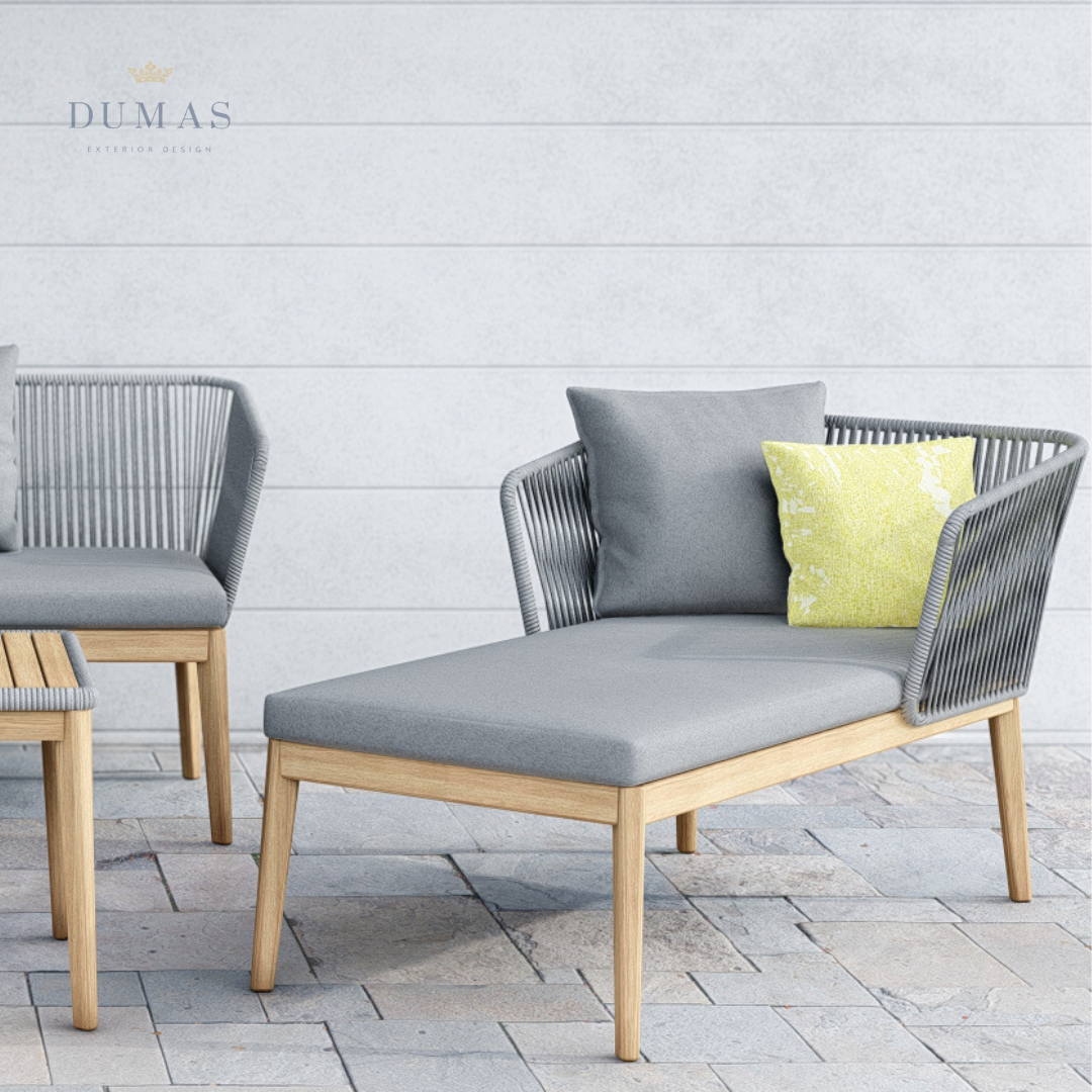 Light Gray Suar & Rope Lounge Set