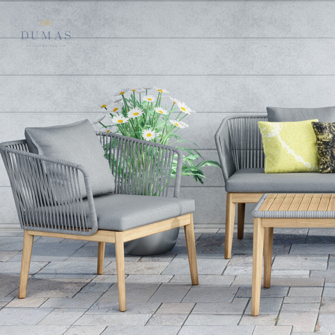 Gray Suar & Rope Lounge Set