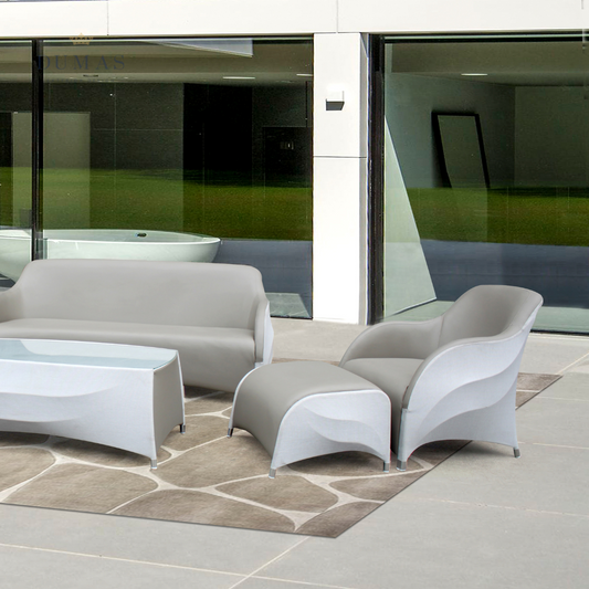 Gray Upholstered Lounge Set