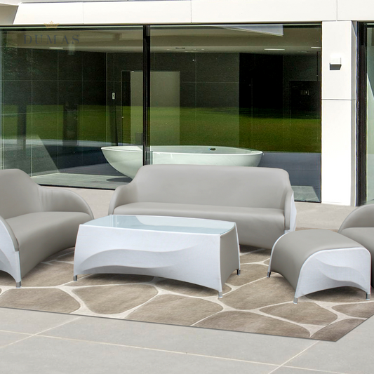 Gray Upholstered Lounge Set